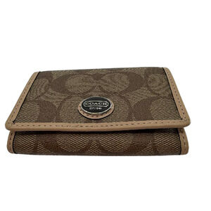 Coach Signature C 6-Ring Brown Coated Canvas Key Case